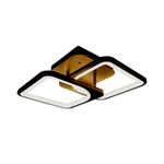 Casa si Gradina - Corpuri si surse de iluminat - Lustre si pendule - Lustra LED cu Telecomanda, ZOE, 2 Patrate, 39W, Lumina Rece/Calda/Neutra, Dimabila, Negru - Infinity.ro