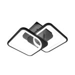 Casa si Gradina - Corpuri si surse de iluminat - Lustre si pendule - Lustra LED cu Telecomanda, ZOE, 2 Patrate, 39W, Lumina Rece/Calda/Neutra, Dimabila, Negru - Infinity.ro