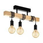 Casa si Gradina - Corpuri si surse de iluminat - Lustre si pendule - Lustra Timber Trio, 3xE27, Negru, Lemn - Infinity.ro