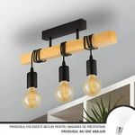 Casa si Gradina - Corpuri si surse de iluminat - Lustre si pendule - Lustra Timber Trio, 3xE27, Negru, Lemn - Infinity.ro