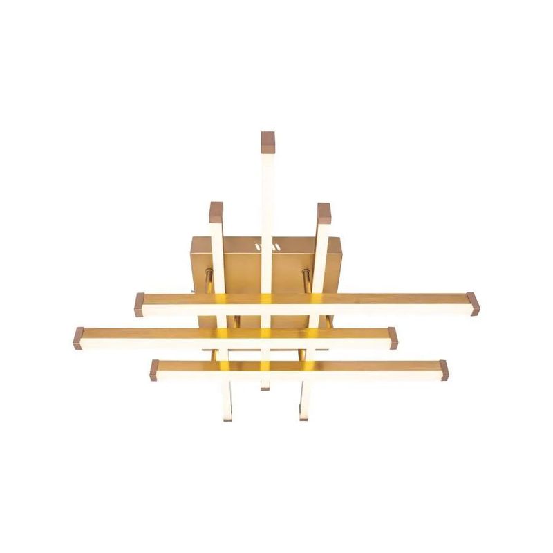 Casa si Gradina - Corpuri si surse de iluminat - Lustre si pendule - Lustra LED Matrice cu Telecomanda, 120W, Dimabila, Acril, Aurie - Infinity.ro