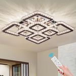 Casa si Gradina - Corpuri si surse de iluminat - Lustre si pendule - Lustra LED cu telecomanda si cristal QUADRIA SUPREMO RGB, 198W, 8 Patrate - Infinity.ro