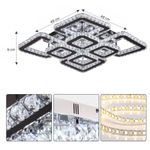 Casa si Gradina - Corpuri si surse de iluminat - Lustre si pendule - Lustra LED cu telecomanda si cristal QUADRIA SUPREMO RGB, 198W, 8 Patrate - Infinity.ro