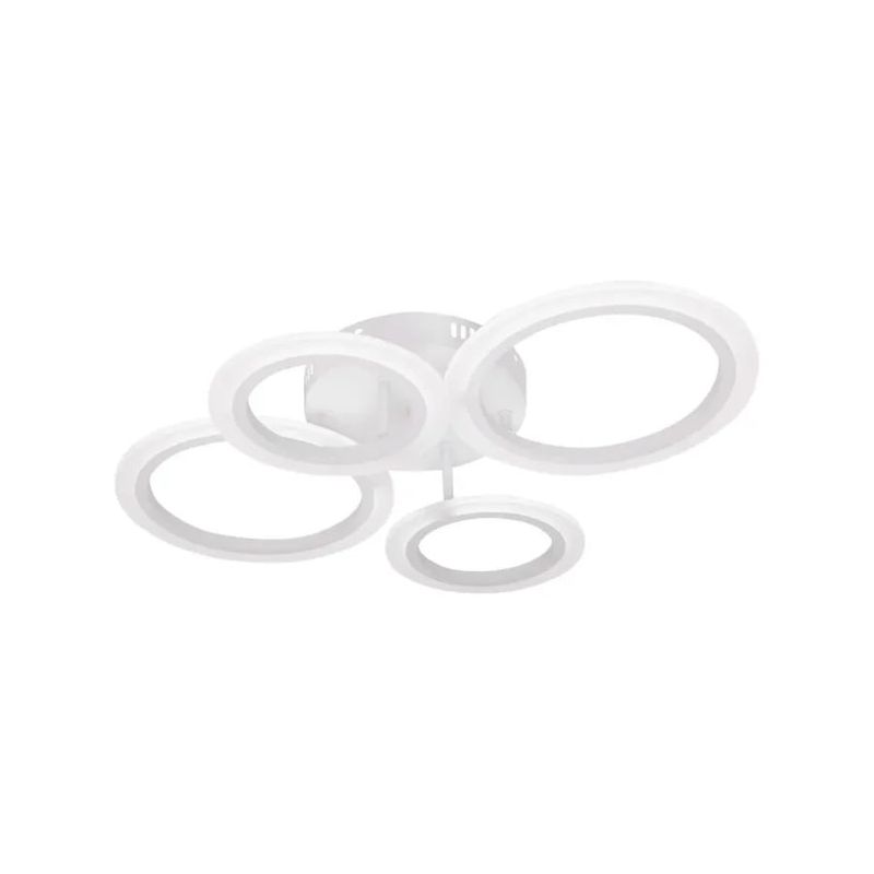 Casa si Gradina - Corpuri si surse de iluminat - Lustre si pendule - Lustra LED cu telecomanda BETTY, 44W, 4 Cercuri, lumina Rece/Calda/Neutra, Dimabila, Alb - Infinity.ro