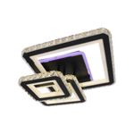 Casa si Gradina - Corpuri si surse de iluminat - Lustre si pendule - Lustra LED cu telecomanda si cristal NOVA QUADRIA RGB, 154W, 3 Patrate, lumina Rece/Calda/Neutra, Dimabila, Negru - Infinity.ro