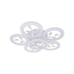 Casa si Gradina - Corpuri si surse de iluminat - Lustre si pendule - Lustra LED cu telecomanda si cristal DAISY ,6 Elemente, 72W, Lumina Rece/Calda/Neutra, Dimabila, Alb - Infinity.ro