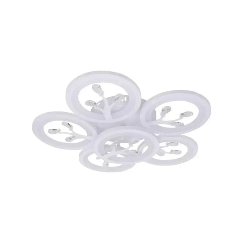 Casa si Gradina - Corpuri si surse de iluminat - Lustre si pendule - Lustra LED cu telecomanda si cristal DAISY ,6 Elemente, 72W, Lumina Rece/Calda/Neutra, Dimabila, Alb - Infinity.ro