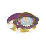 Casa si Gradina - Corpuri si surse de iluminat - Lustre si pendule - Lustra Beti, 3xE27, Roz cu Galben, Metal si Lemn - Infinity.ro