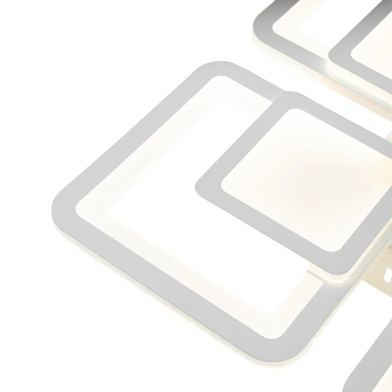 Casa si Gradina - Corpuri si surse de iluminat - Lustre si pendule - Lustra LED cu telecomanda SUSAN, 77W, 4 Patrate, lumina Rece/Calda/Neutra, Dimabila, Alb - Infinity.ro