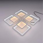 Casa si Gradina - Corpuri si surse de iluminat - Lustre si pendule - Lustra LED cu telecomanda SUSAN, 77W, 4 Patrate, lumina Rece/Calda/Neutra, Dimabila, Alb - Infinity.ro