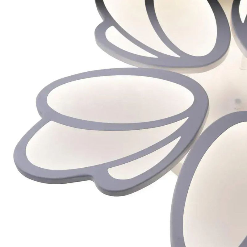 Casa si Gradina - Corpuri si surse de iluminat - Lustre si pendule - Lustra LED cu telecomanda TULIP, 73W, 5 Petale, lumina Rece/Calda/Neutra, Dimabila, Alb - Infinity.ro