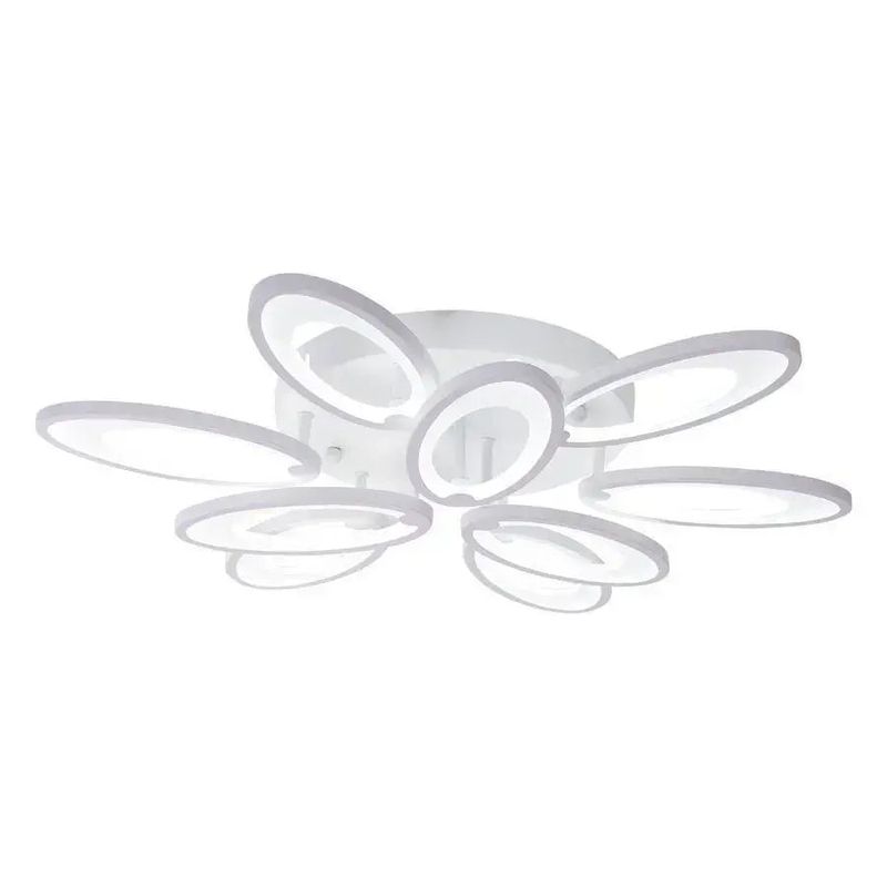 Casa si Gradina - Corpuri si surse de iluminat - Lustre si pendule - Lustra LED cu telecomanda SUNFLOWER, 98W, 9 Elemente, lumina Rece/Calda/Neutra, Dimabila, Alb - Infinity.ro
