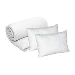 Casa si Gradina - Textile si covoare - Perne si pilote - Pilote - Set Blanche, 2 perne microfibra 50x70 cm si pilota matlasata 350g/mp, 180x200 cm - Infinity.ro