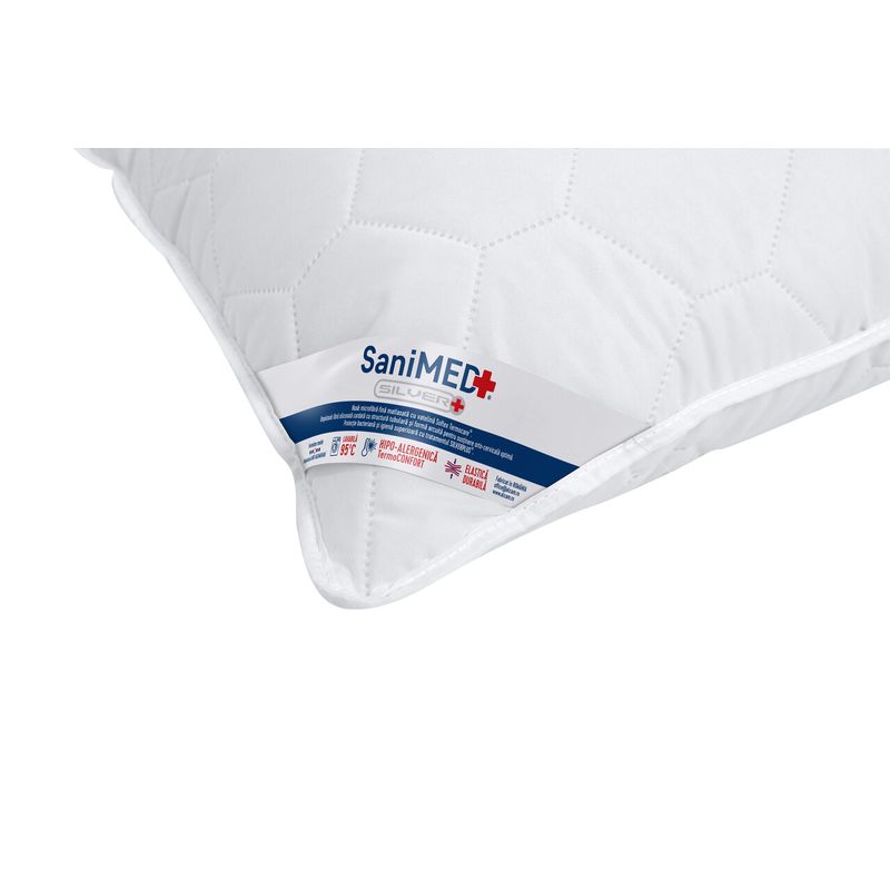 Casa si Gradina - Textile si covoare - Perne si pilote - Perne - Perna Alcam, SaniMed® 50x70 cm, microfibra matlasata hipoalergenica, umplutura cu tratament SILVERPLUS® - Infinity.ro