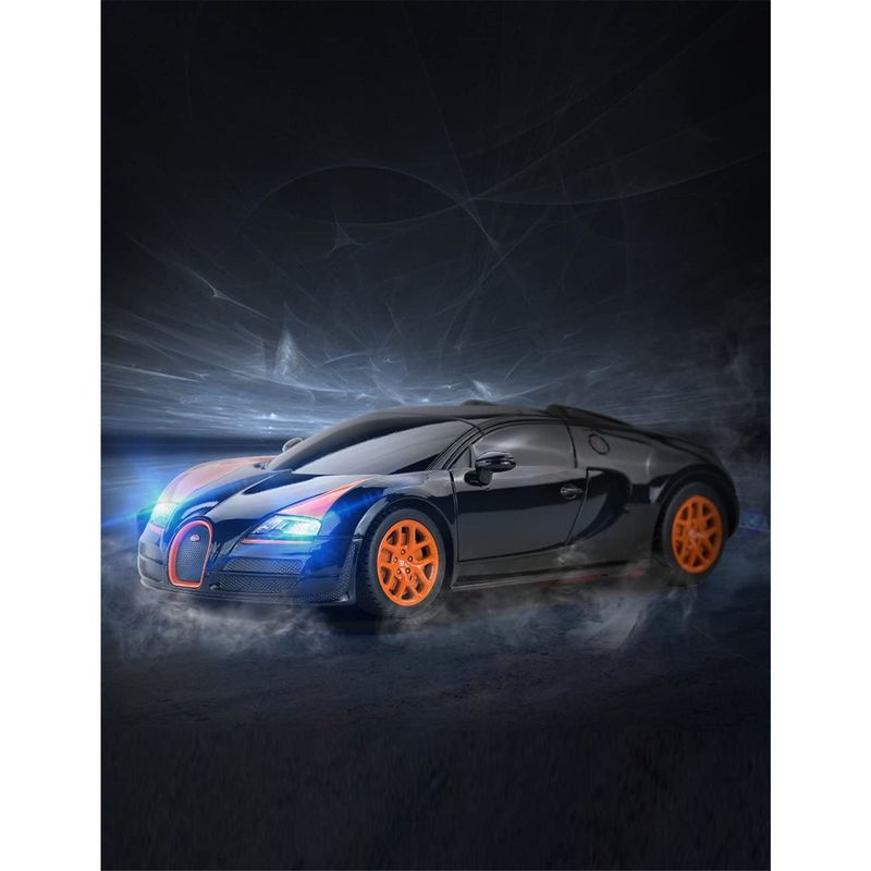 Jucarii, Copii si Bebe - Jucarii si jocuri - Vehicule si jucarii cu telecomanda - Masinute - Masina cu telecomanda bugatti grand sport vitesse negru cu scara 1 la 18 - Infinity.ro
