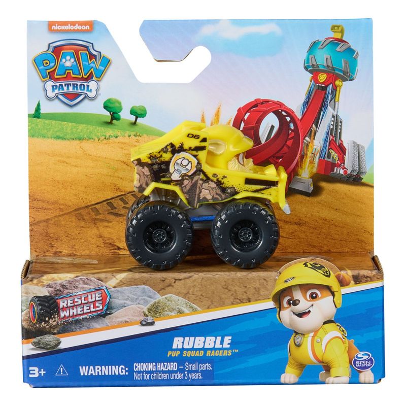 Jucarii, Copii si Bebe - Jucarii si jocuri - Vehicule si jucarii cu telecomanda - Masinute - Patrula catelusilor pup squad racers rescue wheels vehicul metalic rubble scara 1:55 - Infinity.ro