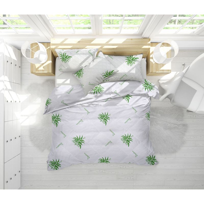 Casa si Gradina - Textile si covoare - Perne si pilote - Pilote - Set Aloe Vera Essence, perna microfibra 50x70 cm si pilota matlasata 350g/mp, 140x200 cm - Infinity.ro