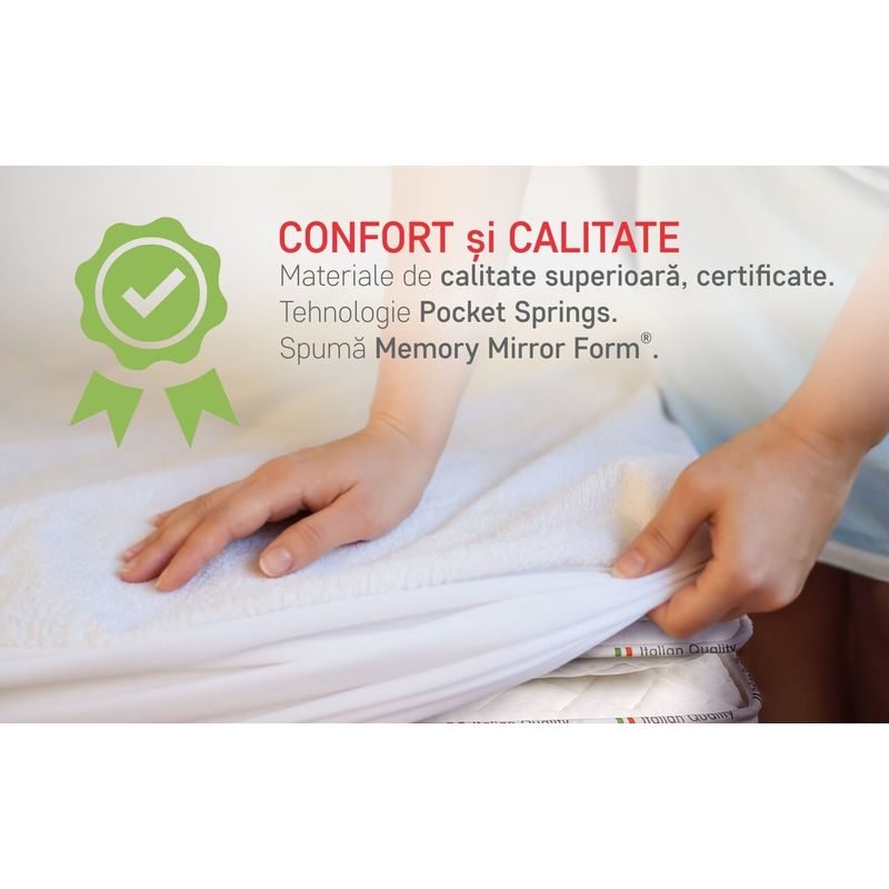 Casa si Gradina - Mobilier - Saltele si somiere - Saltele - Saltea ortopedica Hotel Line Deluxe Memory Pocket 140x200 cm, H 30 cm - Infinity.ro