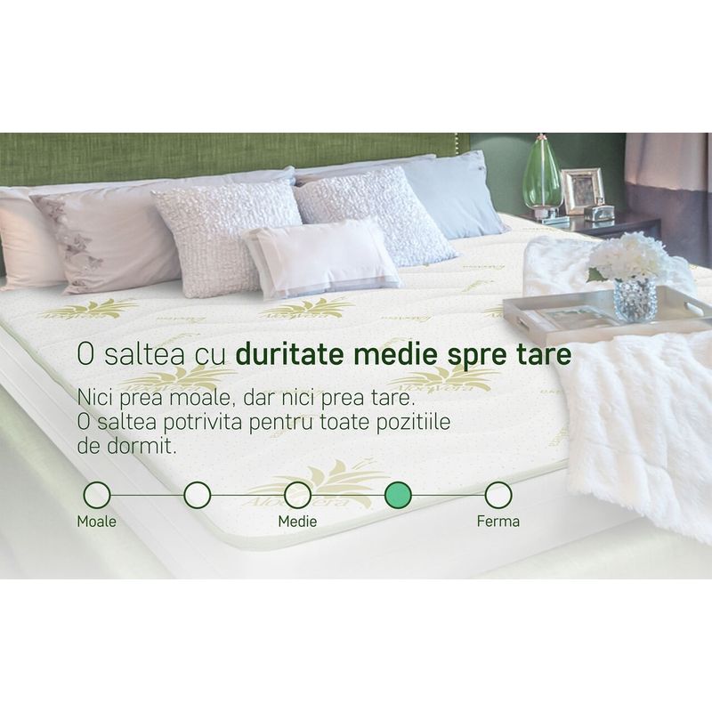 Casa si Gradina - Mobilier - Saltele si somiere - Saltele - Saltea Super Ortopedica Aloe Vera Essential 140x200 cm, H 19 cm - Infinity.ro