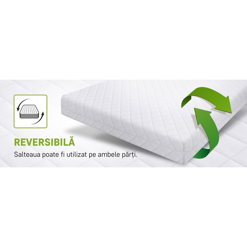 Casa si Gradina - Mobilier - Saltele si somiere - Saltele - Saltea Green Future KONFORTA Max Plus 25 cm, Ferma, 160x200x25cm, Spuma poliuretanica elastica, Reversibila - Infinity.ro