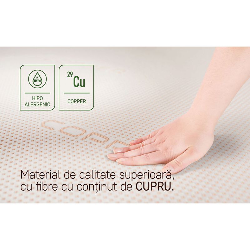 Casa si Gradina - Mobilier - Saltele si somiere - Toppere - Topper saltea Copper Dual Confort Memory 7 zone, 90x200 cm, H 6 cm - Infinity.ro