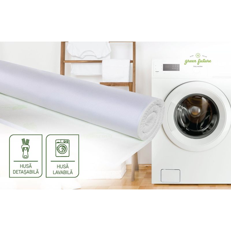 Casa si Gradina - Mobilier - Saltele si somiere - Toppere - Topper saltea Fresh Mint, 160x190 cm, H 6 cm, 7 Zone de confort - Infinity.ro