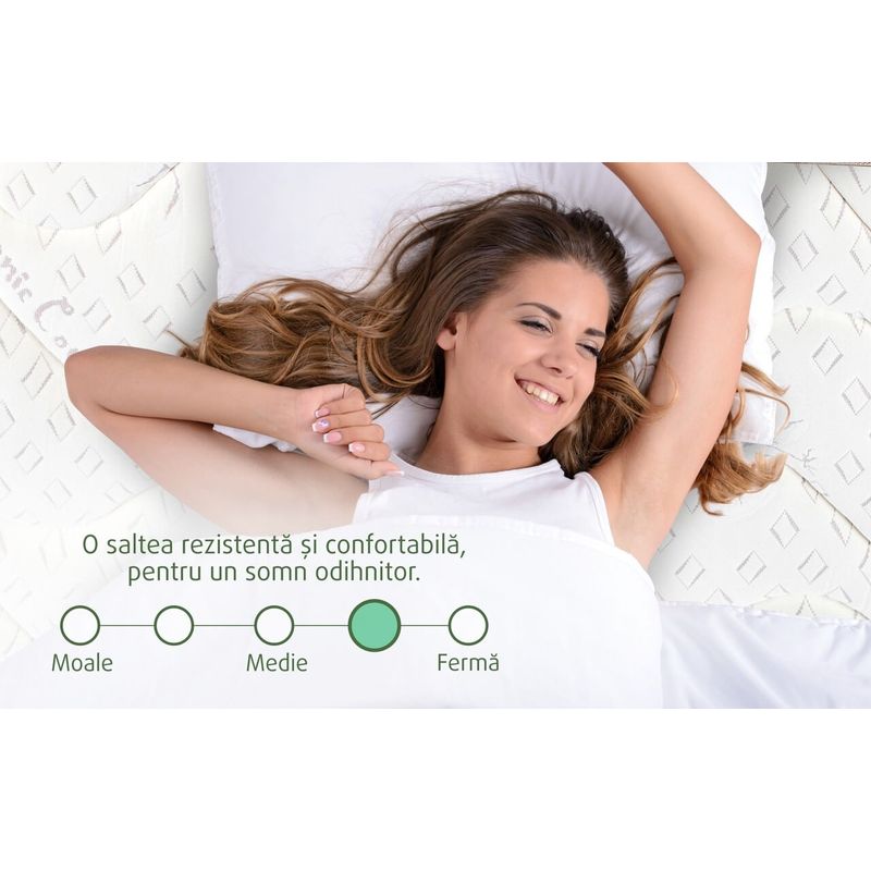 Casa si Gradina - Mobilier - Saltele si somiere - Saltele - Saltea Perugia Organic Cotton Free Air, Pocket Memory 7 Zone de Confort, 180x200 cm, H 30 cm - Infinity.ro