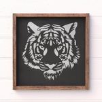 Casa si Gradina - Decoratiuni - DIY - Sabloane decorative pereti - Sablon Perete vopsire, tencuiala 0.7mm Cap de Tigru model MXSP7403, 400 x 400 mm - Infinity.ro