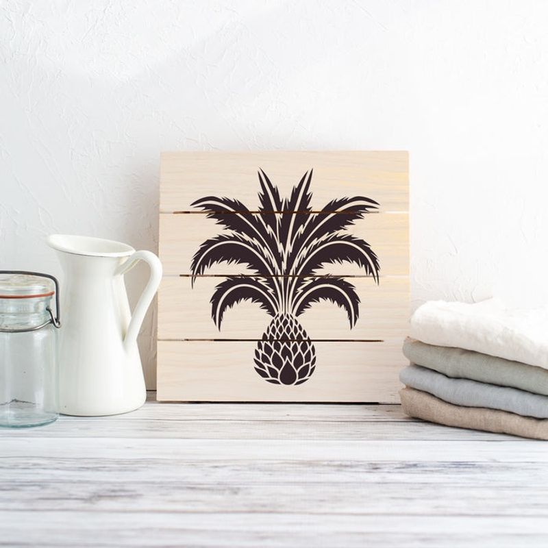 Casa si Gradina - Decoratiuni - DIY - Sabloane decorative pereti - Sablon Perete vopsire, tencuiala 0.7mm Palm Tree Refolosibil, model MXSP7186, 900 x 900 mm - Infinity.ro