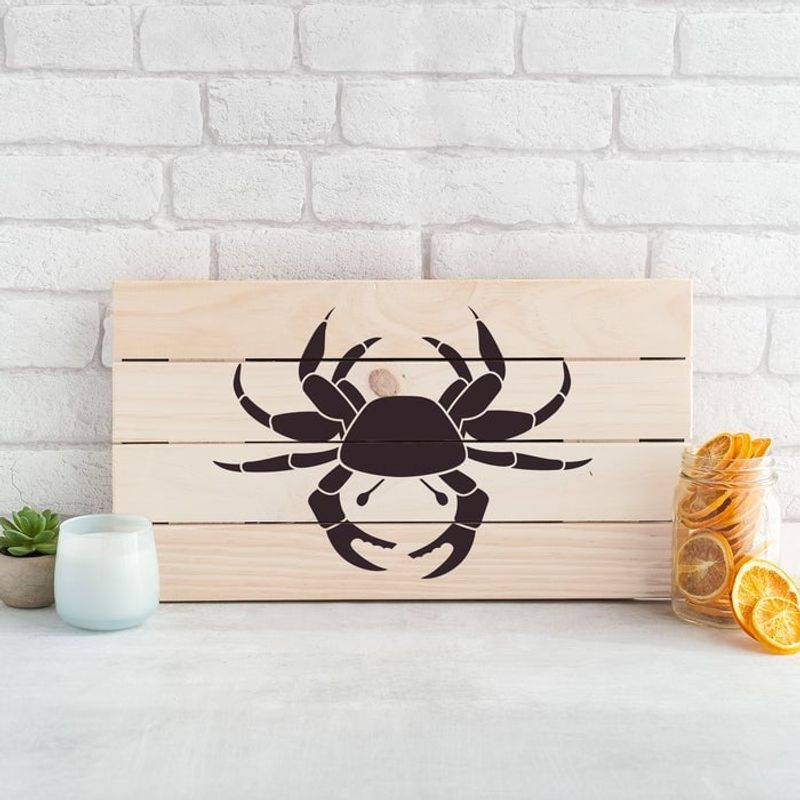 Casa si Gradina - Decoratiuni - DIY - Sabloane decorative pereti - Sablon Perete vopsire, tencuiala 0.7mm Crab model MXSP7393, 700 x 700 mm - Infinity.ro