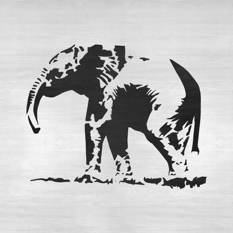 Casa si Gradina - Decoratiuni - DIY - Sabloane decorative pereti - Sablon Perete vopsire, tencuiala 0.7mm Elefant model MXSP7418, 1000 x 1000 mm - Infinity.ro
