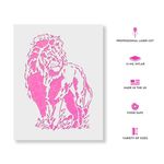 Casa si Gradina - Decoratiuni - DIY - Sabloane decorative pereti - Sablon Perete vopsire, tencuiala 0.7mm Leu model MXSP7433, 700 x 700 mm - Infinity.ro