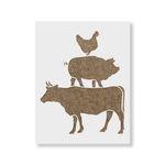 Casa si Gradina - Decoratiuni - DIY - Sabloane decorative pereti - Sablon Perete vopsire, tencuiala 0.7mm Vaca Porc Gaina model MXSP7399, 500 x 500 mm - Infinity.ro