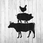 Casa si Gradina - Decoratiuni - DIY - Sabloane decorative pereti - Sablon Perete vopsire, tencuiala 0.7mm Vaca Porc Gaina model MXSP7399, 500 x 500 mm - Infinity.ro
