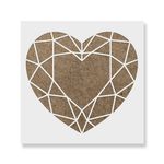 Casa si Gradina - Decoratiuni - DIY - Sabloane decorative pereti - Sablon Perete vopsire, tencuiala 0.7mm Inima Geometrica model MXSP7477, 400 x 400 mm - Infinity.ro