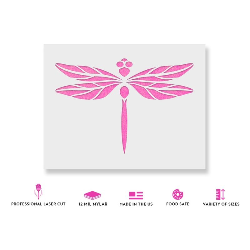 Casa si Gradina - Decoratiuni - DIY - Sabloane decorative pereti - Sablon Perete vopsire, tencuiala 0.7mm Libelula model MXSP7437, 400 x 400 mm - Infinity.ro