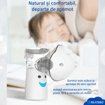 Jucarii, Copii si Bebe - Igiena si ingrijire - Accesorii ingrijire copii - Aparate aerosoli copii - Nebulizator Portabil cu Ultrasunete ELUZZO®, pentru Copii si Adulti, Silentios, Alb - Infinity.ro