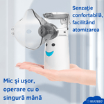 Jucarii, Copii si Bebe - Igiena si ingrijire - Accesorii ingrijire copii - Aparate aerosoli copii - Nebulizator Portabil cu Ultrasunete ELUZZO®, pentru Copii si Adulti, Silentios, Alb - Infinity.ro