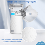 Jucarii, Copii si Bebe - Igiena si ingrijire - Accesorii ingrijire copii - Aparate aerosoli copii - Nebulizator Portabil cu Ultrasunete ELUZZO®, pentru Copii si Adulti, Silentios, Alb - Infinity.ro