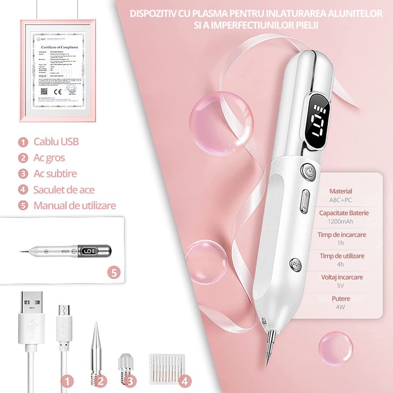 Ingrijire personala si Cosmetice - Aparate & accesorii ingrijire personala - Aparate cosmetice - Aparate intretinere si ingrijire corporala - Aparat Plasma Pen LittleDomi, Indepartare Petelor, Negilor, Pistruilor, Cicatricelor, Alunitelor, Tatuajelor, Lifting - Infinity.ro