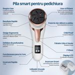 Ingrijire personala si Cosmetice - Manichiura si pedichiura - Pile cosmetice - Pila Electrica pentru Talpi si Calcaie, Bataturi, Piele Moarta, LittleDomi, Dispaly Digital LED, Reincarcabil, Afisare - Infinity.ro