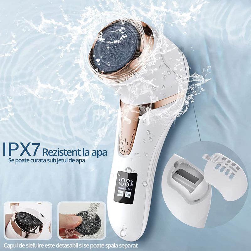 Ingrijire personala si Cosmetice - Manichiura si pedichiura - Pile cosmetice - Pila Electrica pentru Talpi si Calcaie, Bataturi, Piele Moarta, LittleDomi, Dispaly Digital LED, Reincarcabil, Afisare - Infinity.ro