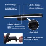 Casa si Gradina - Corpuri si surse de iluminat - Veioze si lampi - Lampi de veghe - Lampa LED pentru Monitor Smart, LittleDomi, 3 Nivele 2900K-6200K, Putere 5W, 120 Lumeni, Functie Temporizare, Memorie - Infinity.ro