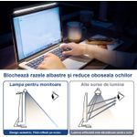 Casa si Gradina - Corpuri si surse de iluminat - Veioze si lampi - Lampi de veghe - Lampa LED pentru Monitor Smart, LittleDomi, 3 Nivele 2900K-6200K, Putere 5W, 120 Lumeni, Functie Temporizare, Memorie - Infinity.ro