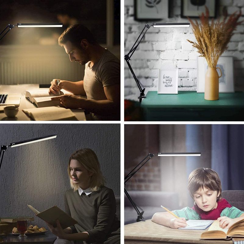 Casa si Gradina - Corpuri si surse de iluminat - Veioze si lampi - Lampi de veghe - Lampa de birou LED, LittleDomi, Brat Oscilant cu Clema, Inaltime Ajustabila, 3 Moduri de Iluminare - Infinity.ro