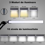 Casa si Gradina - Corpuri si surse de iluminat - Veioze si lampi - Lampi de veghe - Lampa de birou LED, LittleDomi, Brat Oscilant cu Clema, Inaltime Ajustabila, 3 Moduri de Iluminare - Infinity.ro