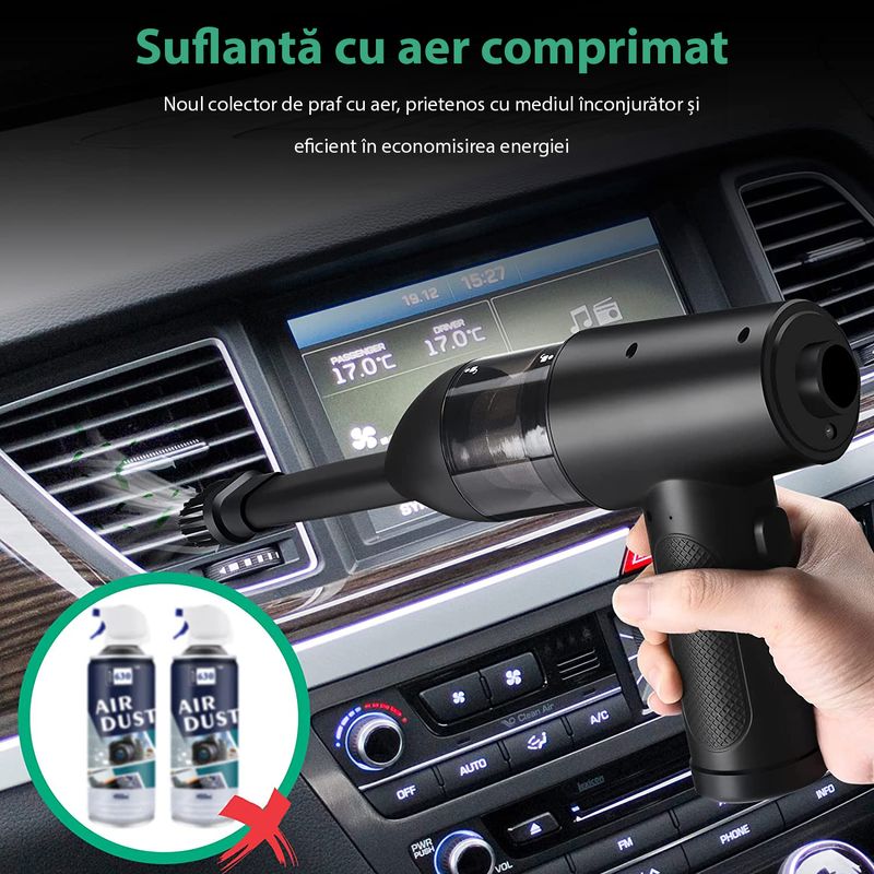 Casa si Gradina - Gradinarit si plante - Utilaje gradina - Aspiratoare, suflante si tocatoare - Suflanta Aer & Aspirator fara Fir, LittleDomi, pentru Tastatura, Indepartare Praf PC, Aer Conditionat, Jaluzele - Infinity.ro