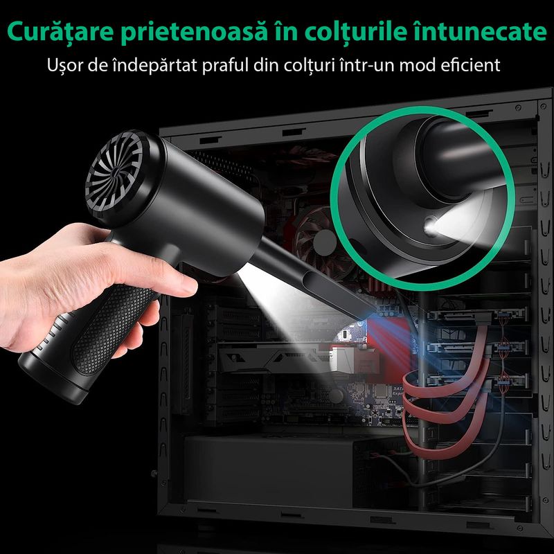 Casa si Gradina - Gradinarit si plante - Utilaje gradina - Aspiratoare, suflante si tocatoare - Suflanta Aer & Aspirator fara Fir, LittleDomi, pentru Tastatura, Indepartare Praf PC, Aer Conditionat, Jaluzele - Infinity.ro