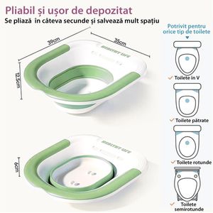 Vas Sitz Bath Pliabil LittleDomi®, pentru Baie de Sezut tip Lighean cu Irigator Reglabil pentru Tratament Hemoroizi