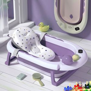 Cadita Pliabila cu Perna de Baie Hipoalergenica pentru Bebelusi LittleDomi®. 0-18 Luni, Termometru Incorporat, Suport